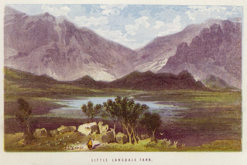 Küçük Langdale Tarn (renkli taş) by English School