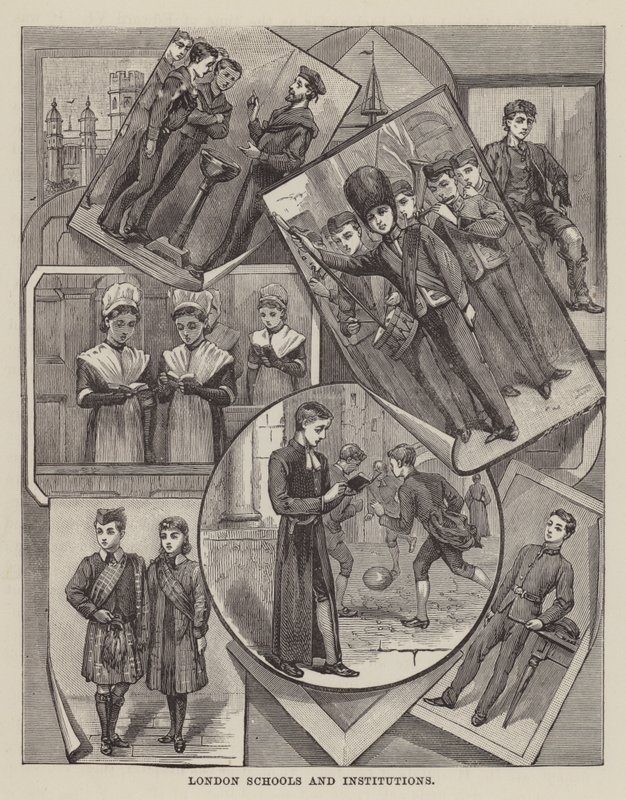 Londra Okulları ve Kurumları (gravür) by English School
