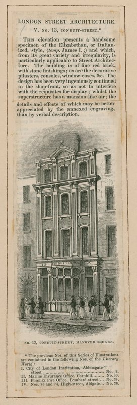Londra Sokak Mimarisi: 13 Conduit Street, Londra by English School