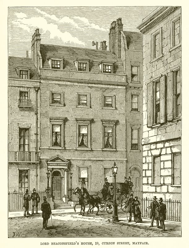 Lord Beaconsfields Evi, 19, Curzon Caddesi, Mayfair by English School