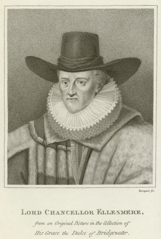Lord Chancellor Ellesmere (gravür) by English School