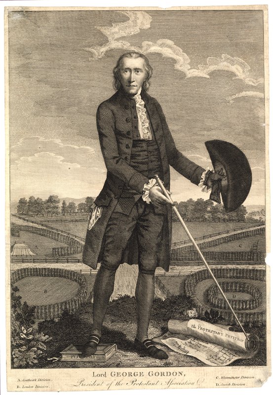 Lord George Gordon, Protestan Derneği Başkanı by English School