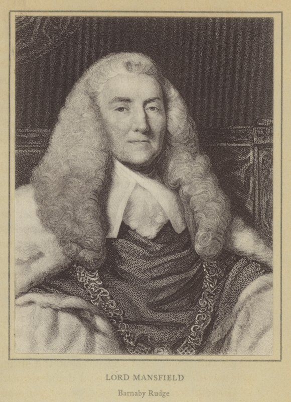 Lord Mansfield, Barnaby Rudge (taş) by English School