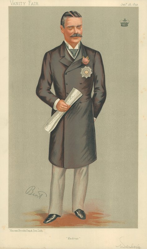 Lord Wenlock, Madras, 28 Ocak 1893, Vanity Fair karikatürü by English School