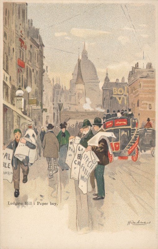 Ludgate Hill, Londra, kağıt çocuk by English School