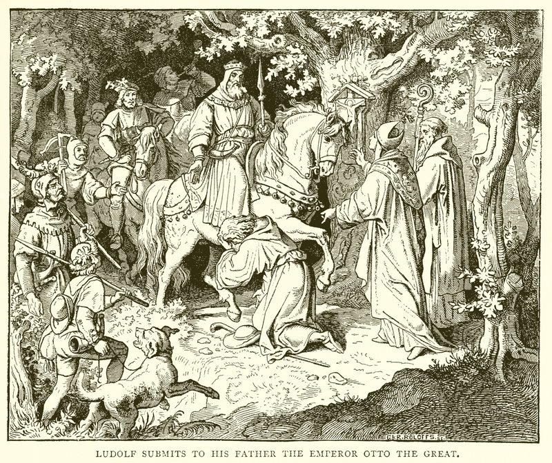 Ludolf, Babasına İmparator Büyük Otto'yu sunar by English School