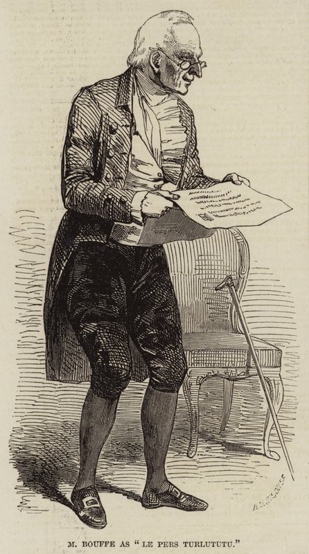 M Bouffe "Le Pere Turlututu" olarak (gravür) by English School