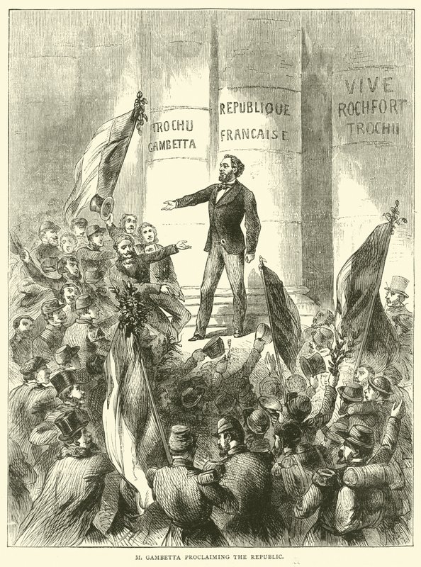 M Gambetta Cumhuriyeti ilan ediyor, Eylül 1870 by English School