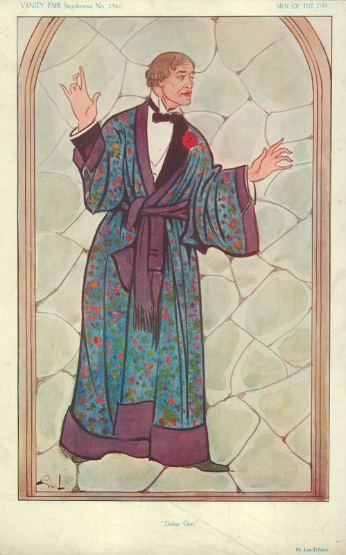 M Lou-Tellegen, Dorian Gray, 10 Eylül 1913, Vanity Fair karikatürü by English School