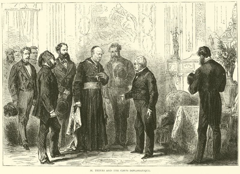 M Thiers ve Kolordu Diplomatique, Mart 1871 by English School