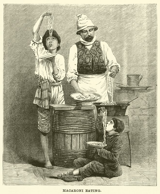 Makarna yemek (gravür) by English School