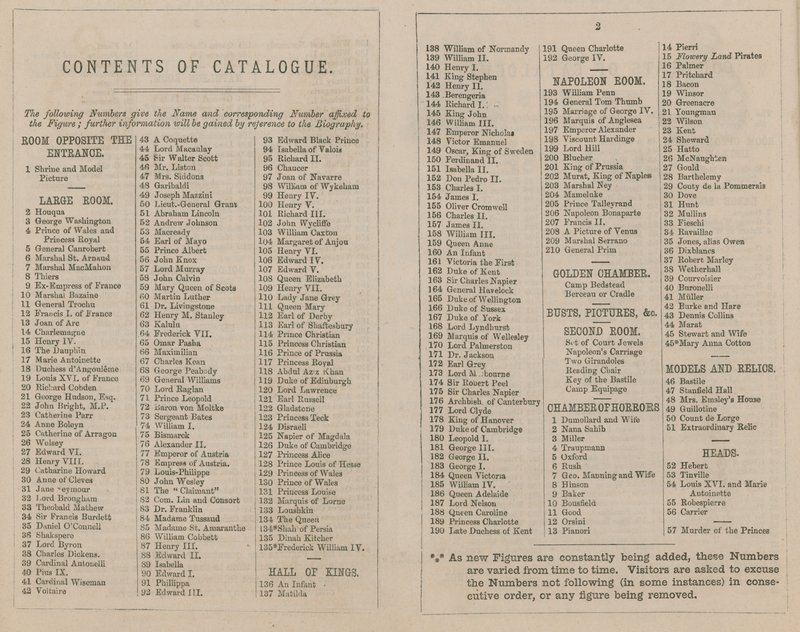 1875 Madame Tussaud & Sons Sergi Kataloğu by English School