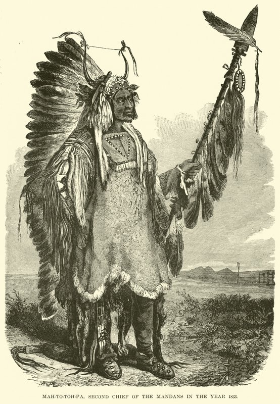 Mah-to-toh-pa, 1883 yılında Mandanların İkinci Şefi by English School