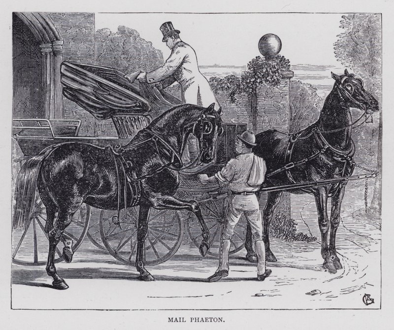 Posta Phaeton (gravür) by English School