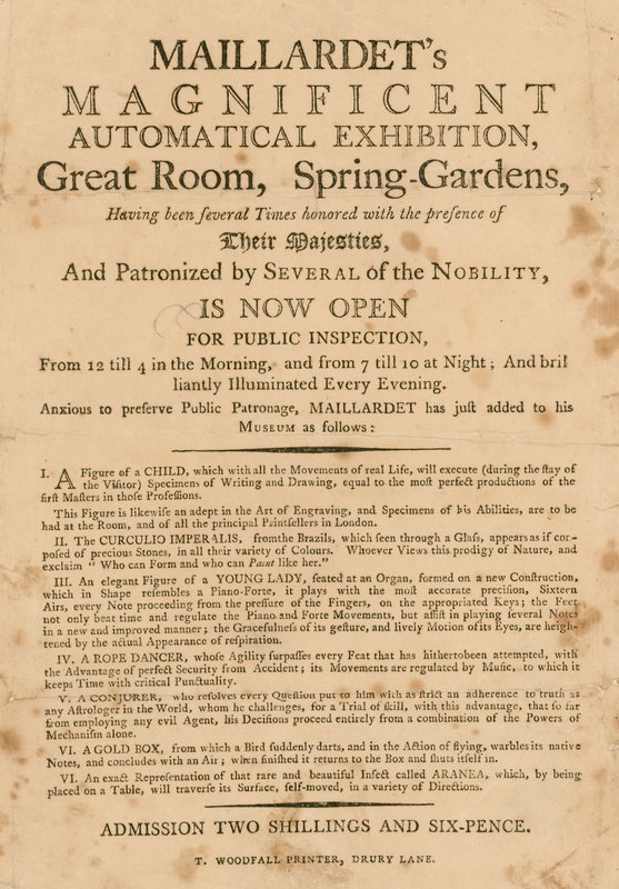 Maillards muhteşem otomatik sergi, Great Room, Spring Gardens, Londra by English School