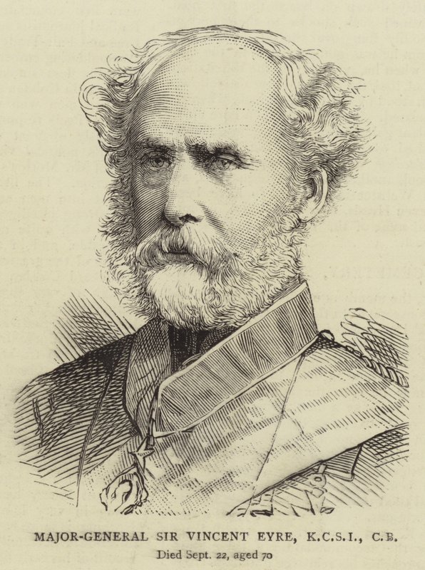 Tümgeneral Sir Vincent Eyre, KCSI, CB (gravür) by English School