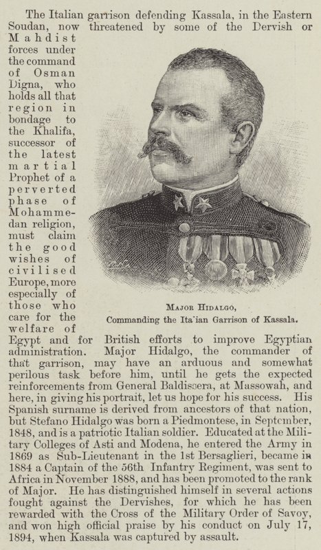 Binbaşı Hidalgo, İtalyan Kassala Garnizonunu yönetiyor (gravür) by English School