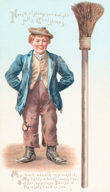 Adam süpürge ve sigara, Noel kartı by English School