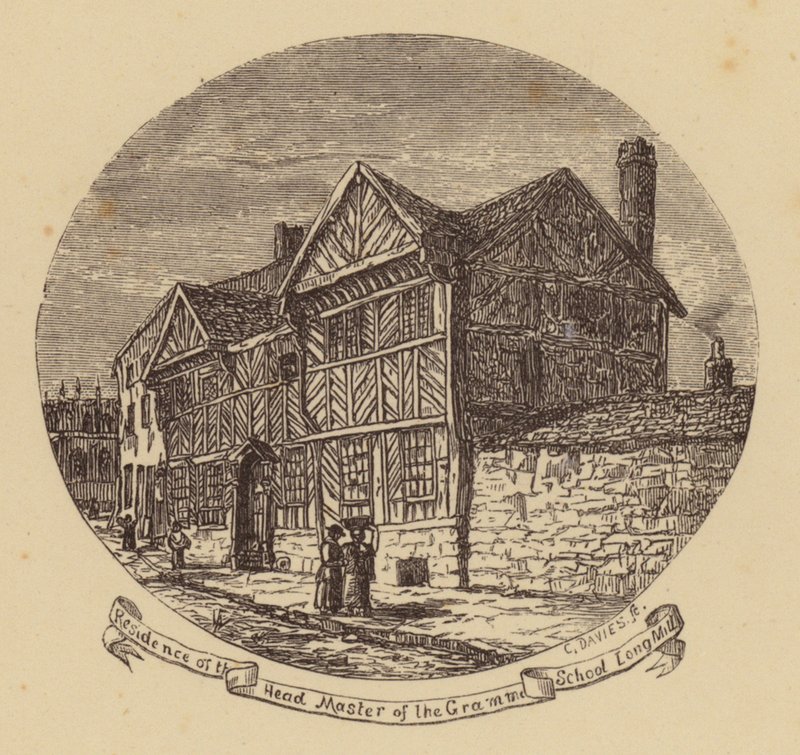 Manchester: Uzun Değirmen, Gramer Okulu Baş Ustasının İkametgahı (gravür) by English School