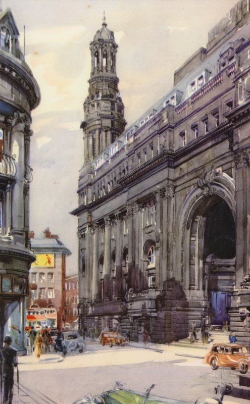 Manchester Royal Exchange (renkli taş) by English School