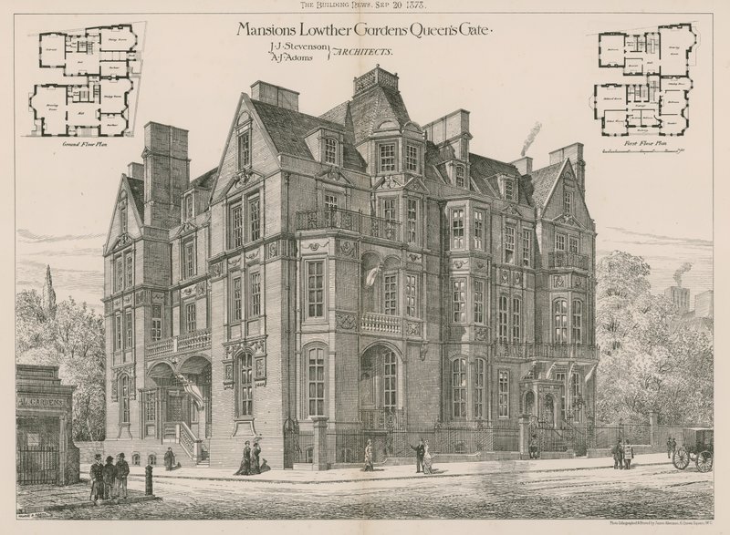 Mansions Lowther Gardens, Queens Gate, Kensington by English School