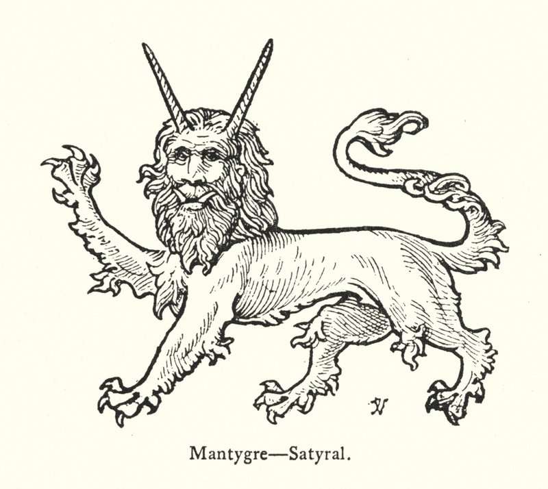 Mantygre, Satyral (gravür) by English School