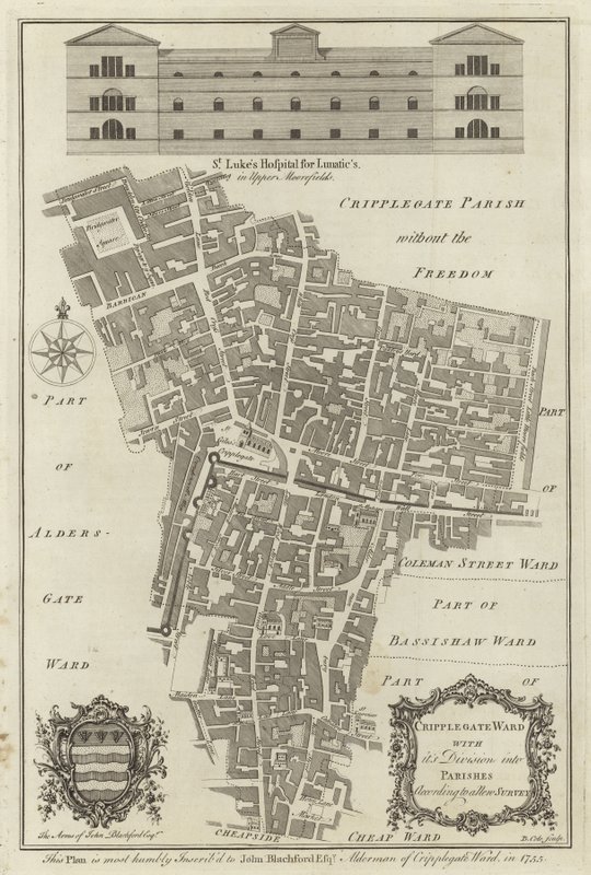 Cripplegate Ward, Londra Haritası by English School