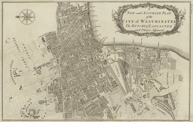 Westminster Şehri ve Lancaster Dükalığı, Londra Haritası by English School