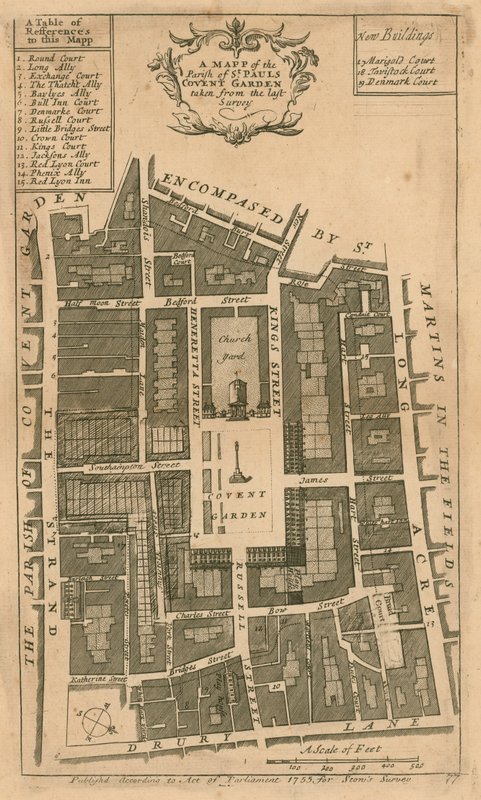 St Pauls, Covent Garden, Londra bucak Haritası by English School
