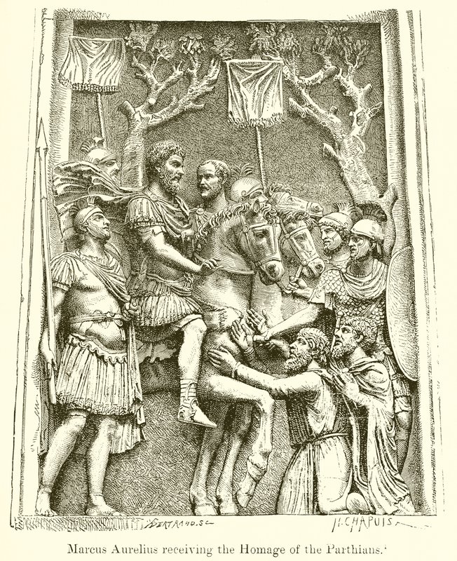 Marcus Aurelius, Partların Saygısını Alırken by English School
