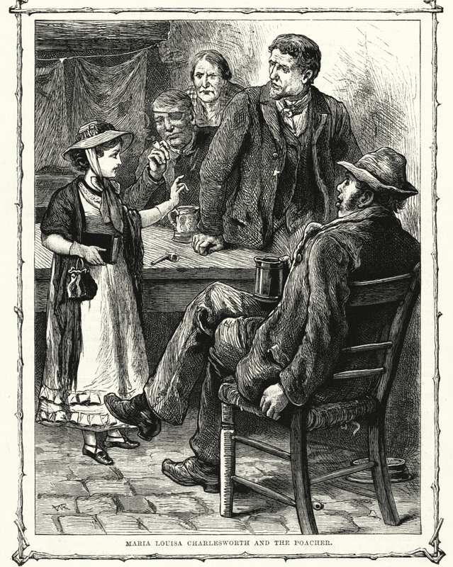 Maria Louisa Charlesworth ve Kaçak Avcı (gravür) by English School