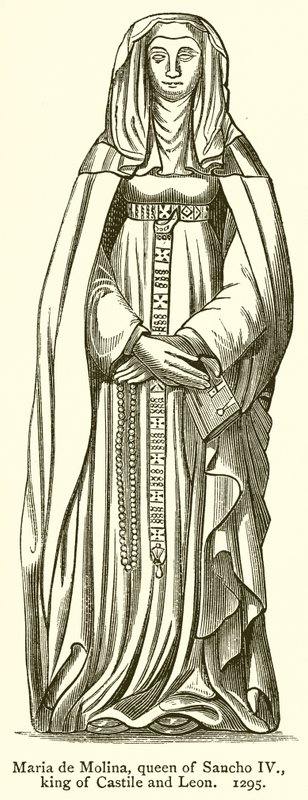 Maria de Molina, Sancho IV Kraliçesi, Kastilya ve Leon Kralı. 1295 by English School