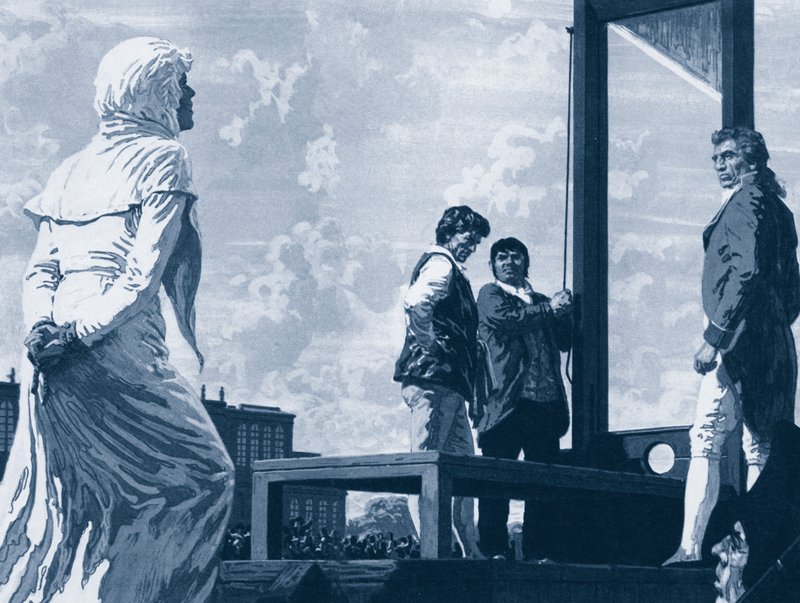 Marie Antoinette giyotine yaklaşıyor by English School