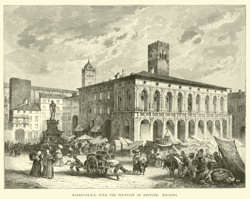 Neptün Çeşmesi ile Pazar yeri, Bologna by English School