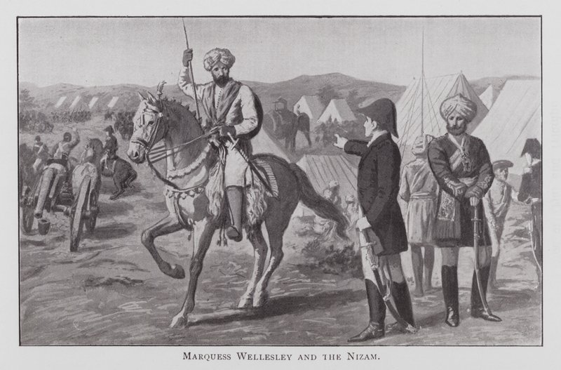 Marki Wellesley ve Nizam (taş) by English School
