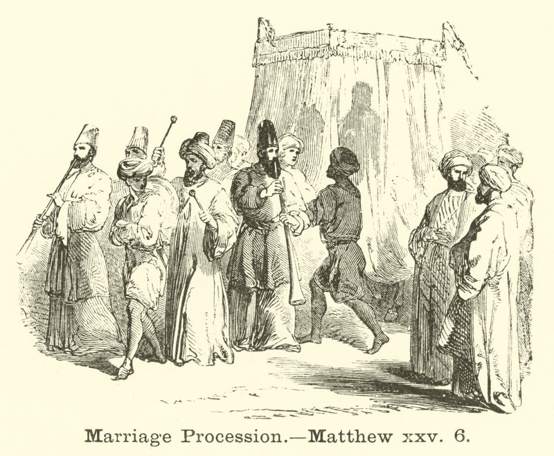 Evlilik Alayı, Matta, xxv, 6 by English School