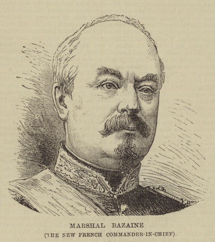 Yeni Fransız Başkomutanı Mareşal Bazaine (gravür) by English School