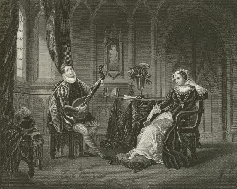 İskoç Kraliçesi Mary ve Sekreteri Chatelar by English School