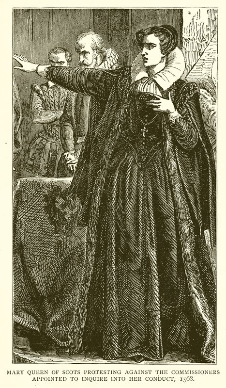 İskoç Kraliçesi Mary, Davranışını Sormak İçin Atanan Komiserleri protesto ediyor, 1568 by English School