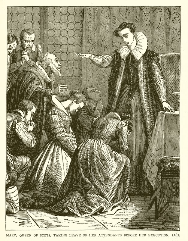 İskoç Kraliçesi Mary, İnfazından Önce Görevlilerinden Ayrılırken, 1587 by English School