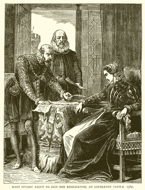 Mary Stuart, İstifasını İmzalamak hakkında, Lochleven Kalesi