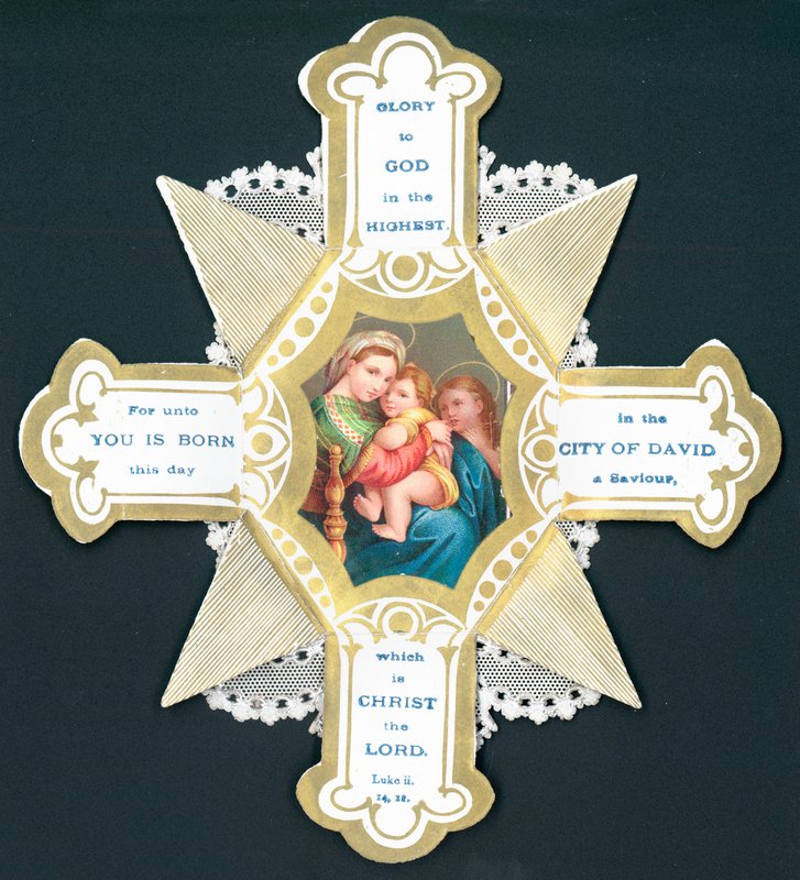 Meryem ve Bebek İsa, Noel Kartı by English School