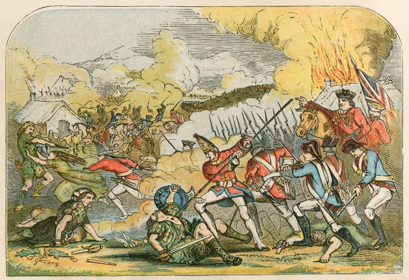 Cumberland Dükü tarafından Highlanders Katliamı by English School