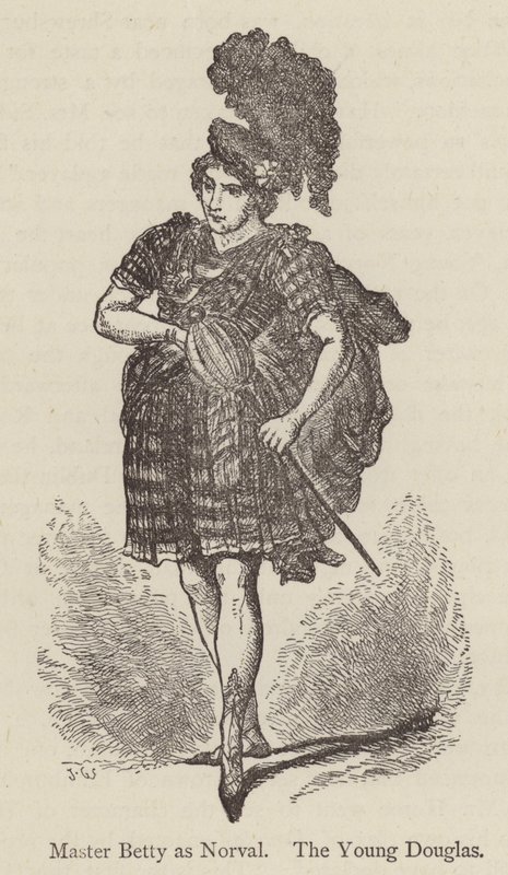 Norval, Genç Douglas olarak Usta Betty (gravür) by English School