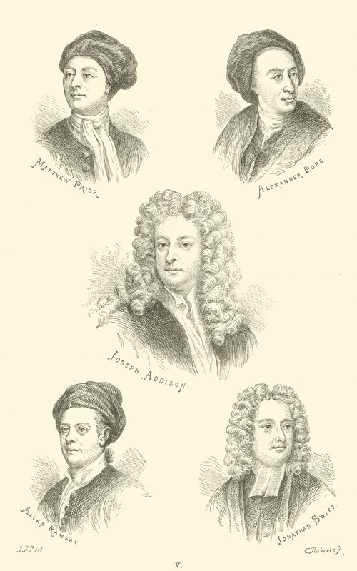 Matthew Prior, Alexander Pope, Joseph Addison, Allan Ramsay, Jonathan Swift by English School