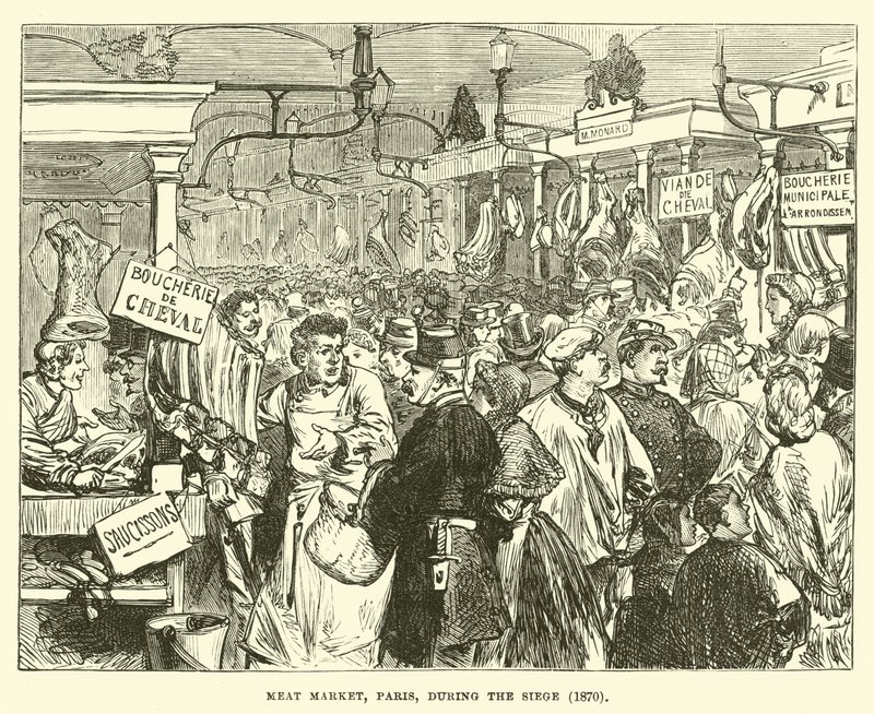 Et pazarı, Paris, kuşatma sırasında, 1870 by English School