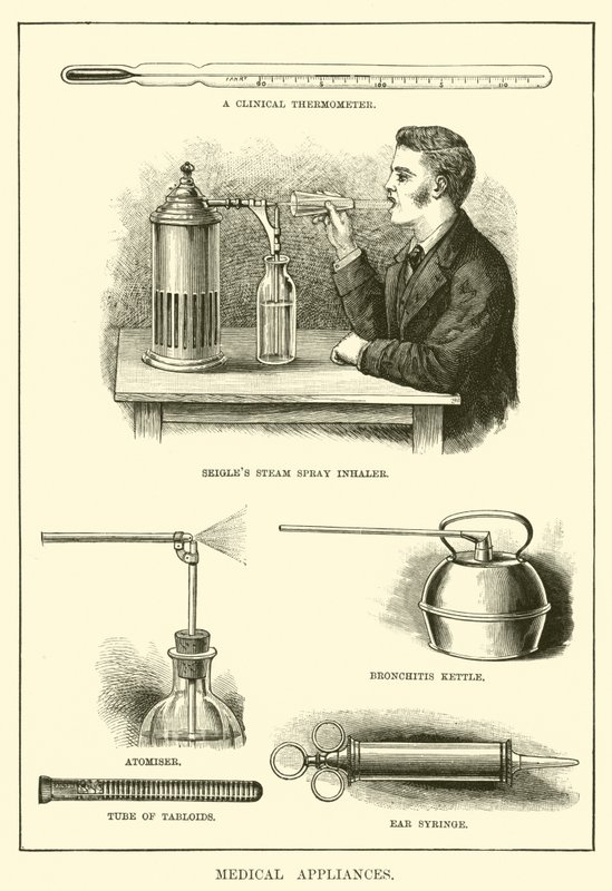 Tıbbi aletler (gravür) by English School