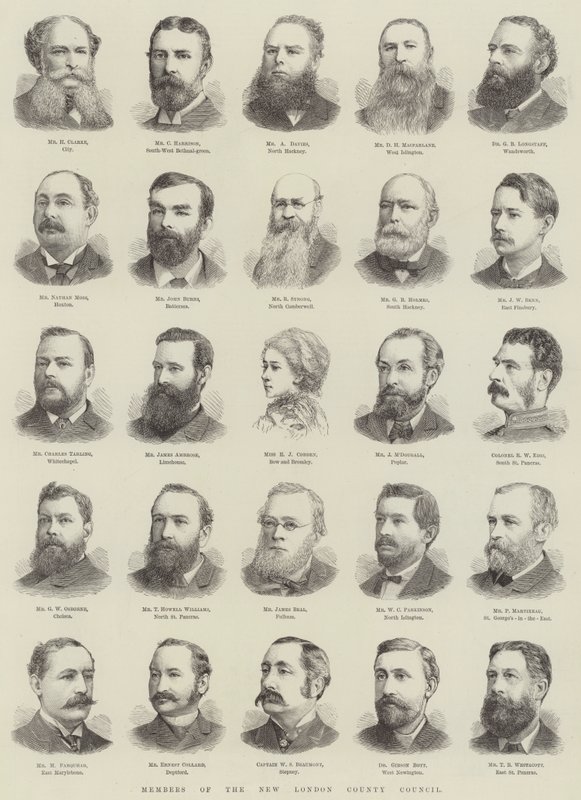 New London County Council üyeleri (gravür) by English School