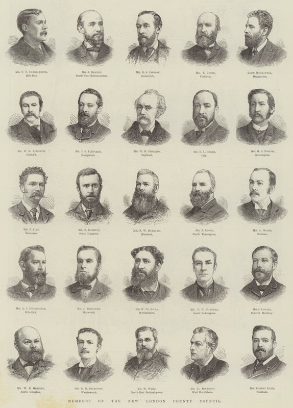 New London County Council üyeleri (gravür) by English School