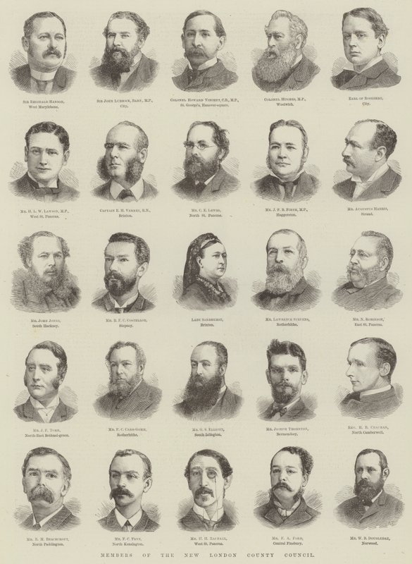 New London County Council üyeleri (gravür) by English School